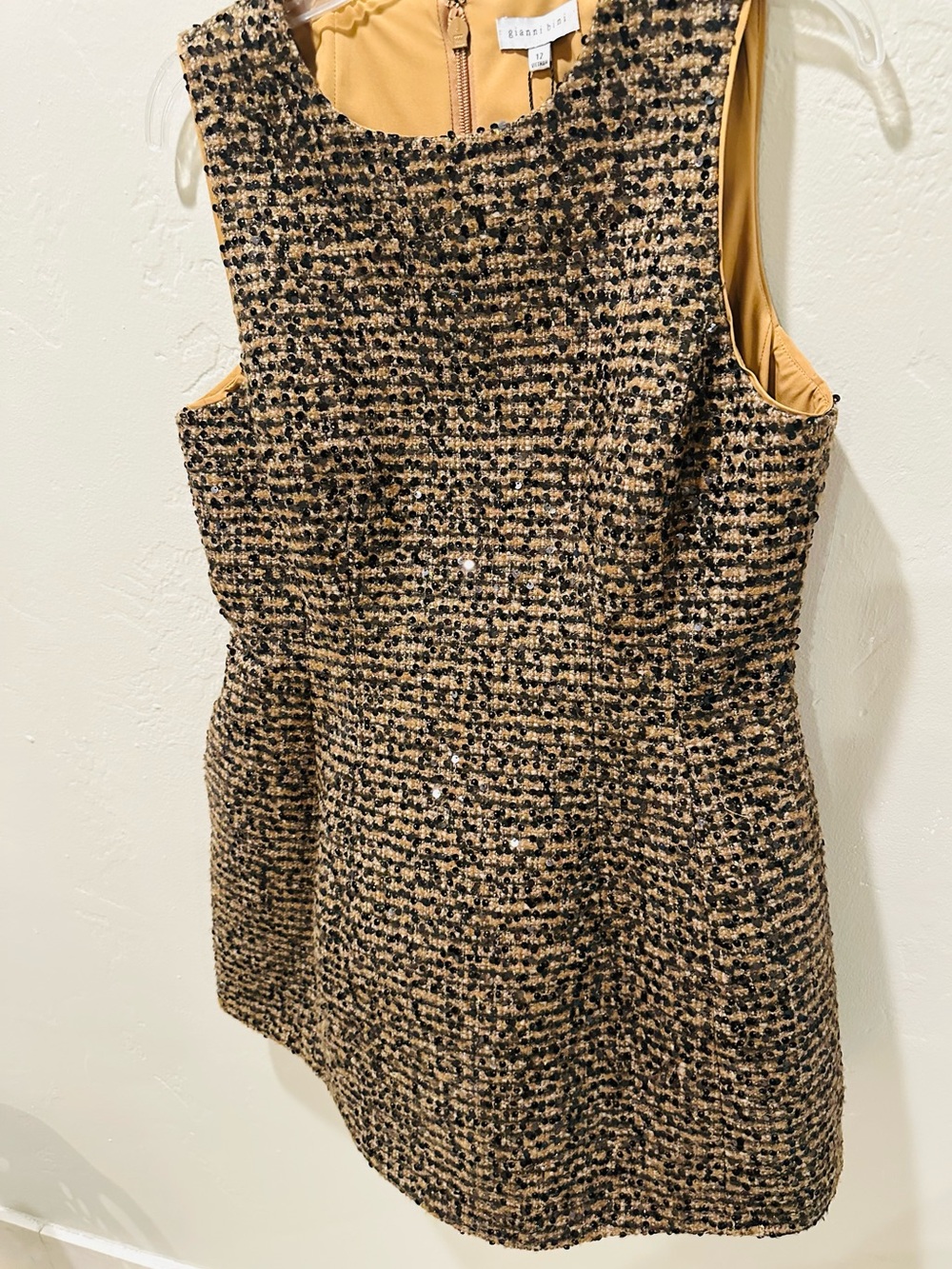 NWT Gianni Bini Emma Sequin Tweed Structured Mini Dress Size 12 - Picture 9 of 12